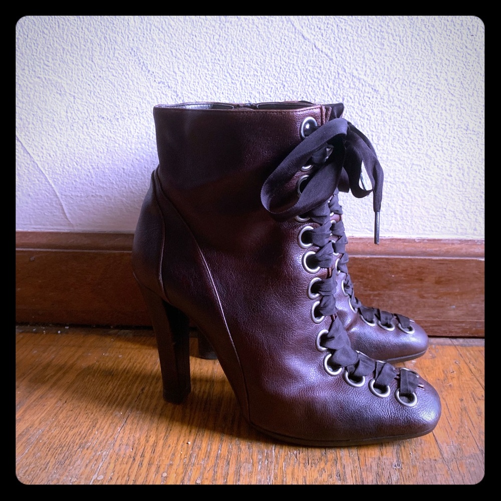 Stella McCartney Ribbon lace-up Vegan Booties